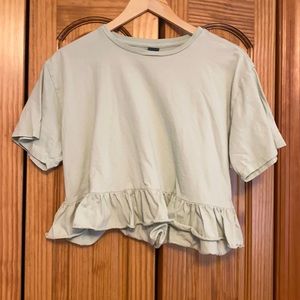 Wild Fable mint green peplum cropped shirt